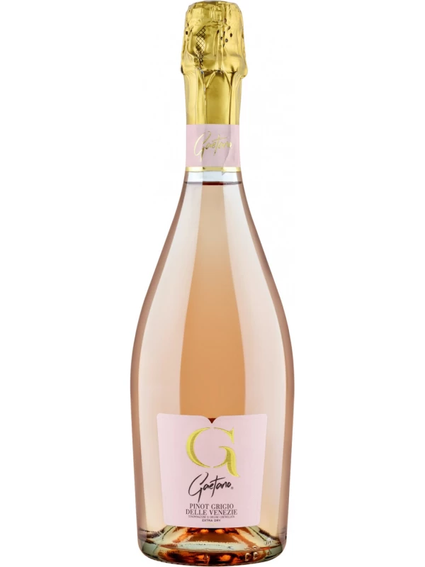 Gaetano Pinot Grigio Rose delle Venezie DOC Extra Dry, gift set with 2 glasses