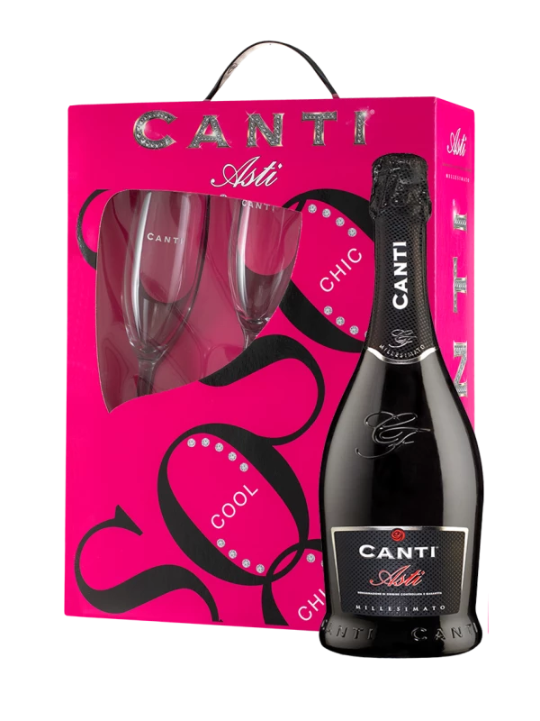Canti, Asti, gift set with 2 glasses