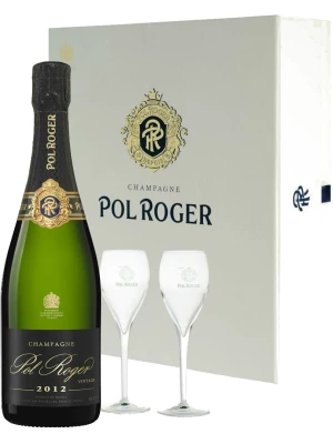 Pol Roger, Brut Vintage, gift set with 2 glasses 0.75 л 2012