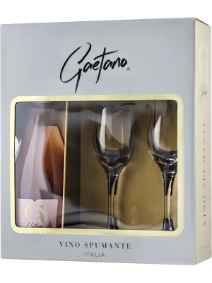 Gaetano Pinot Grigio Rose delle Venezie DOC Extra Dry, gift set with 2 glasses 0.75 л