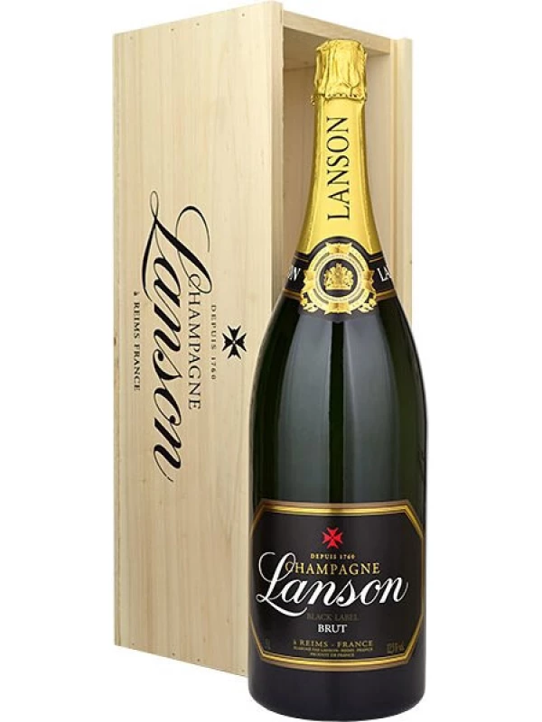 Lanson Black Label Brut, wooden box 