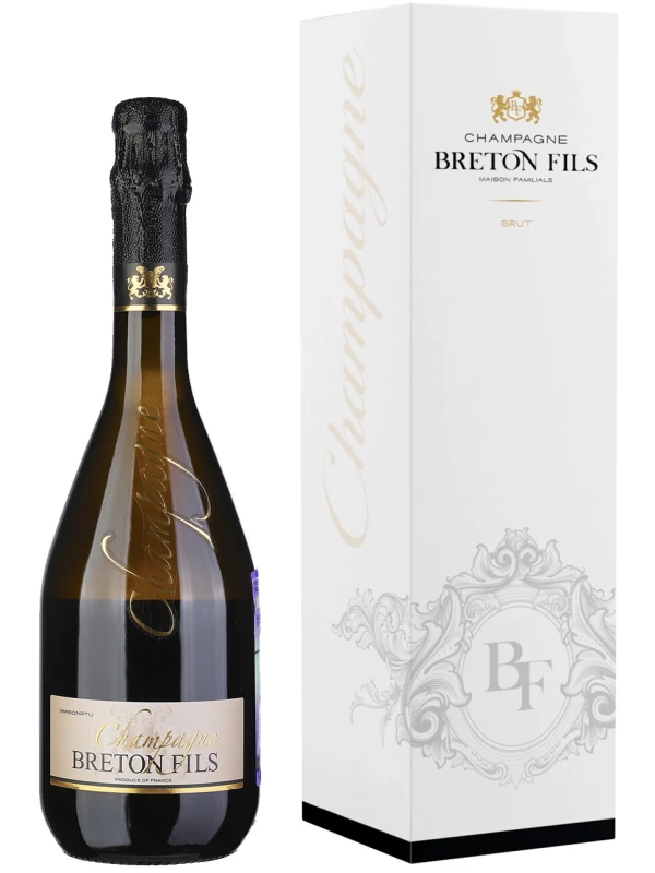 Champagne Breton Fils, Impromptu Brut, Champagne AOC, gift box