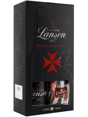 Lanson, Black Label Brut, gift set with chocolate Villars
