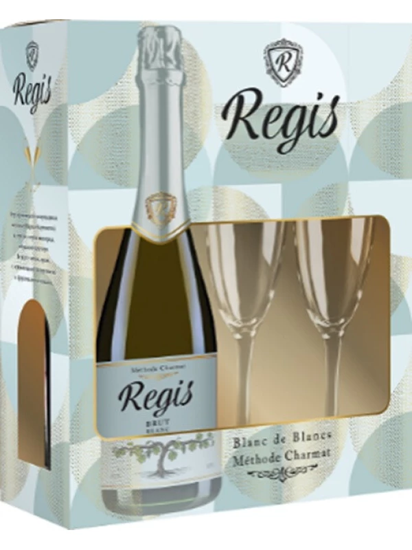 Regis Blanc Brut, gift box with 2 glasses