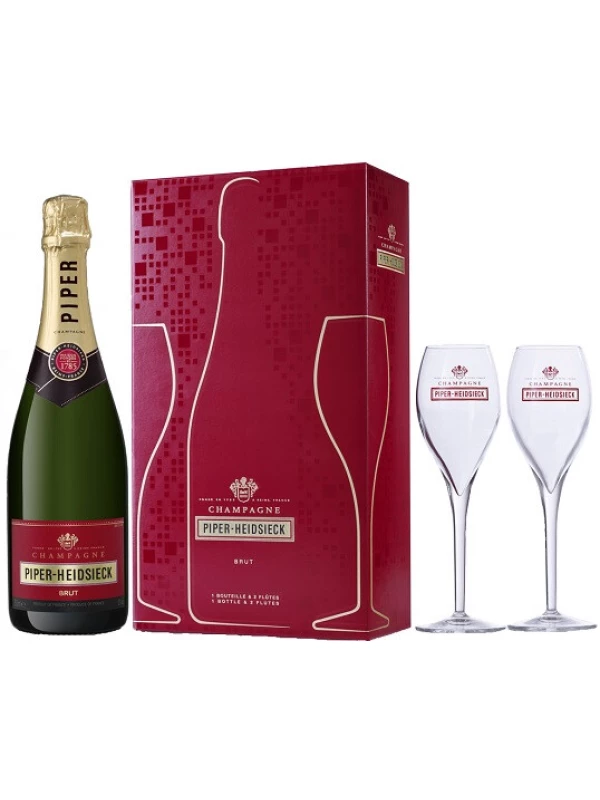 Piper-Heidsieck, Brut, gift box with 2 glasses