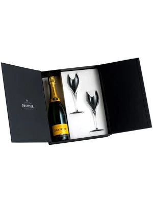 Champagne Drappier, Carte d'Or Brut, Champagne AOC, gift box with 2 glasses 0.75 л
