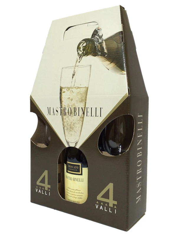 Mastro Binelli Moscato, gift box with 2 glasses