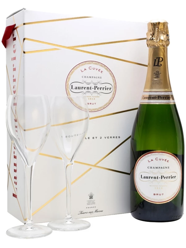 Laurent-Perrier, La Cuvee Brut, gift box with 2 glasses