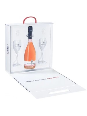 Besserat de Bellefon, Cuvee des Moines Brut Rose, plastic box with 2 glasses 0.75 л
