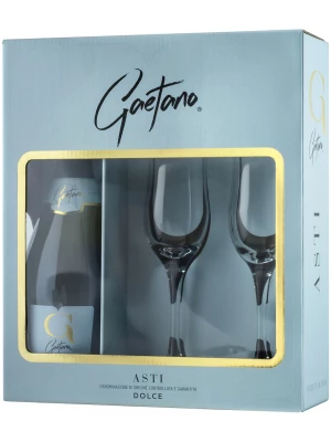 Gaetano Asti DOCG, gift set with 2 glasses 0.75 л