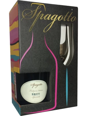 Spagotto Brut, gift set with glass 0.75 л