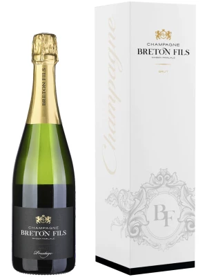 Champagne Breton Fils, Brut Prestige, Champagne AOC, gift box 0.75 л