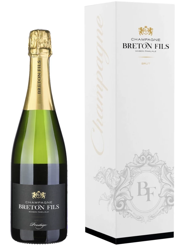 Champagne Breton Fils, Brut Prestige, Champagne AOC, gift box