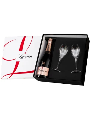 Lanson, Le Rose Brut, gift box with 2 glasses 0.75 л