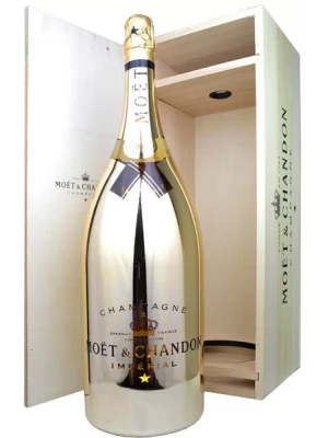 Moet & Chandon, Brut Imperial, gold bottle, wooden box 3 л