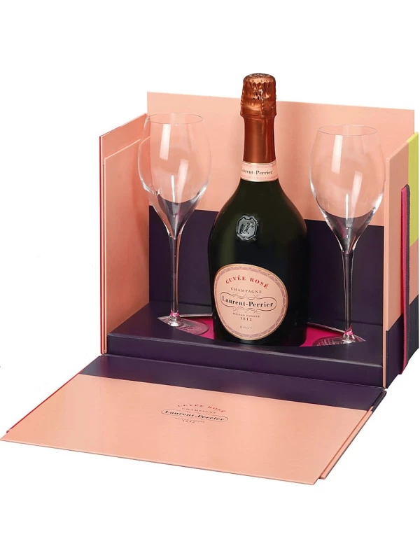 Laurent-Perrier, Cuvee Rose Brut, gift box with 2 glasses