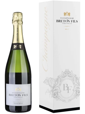 Champagne Breton Fils, Brut de Brut Extra Brut, Champagne AOC, gift box 0.75 л