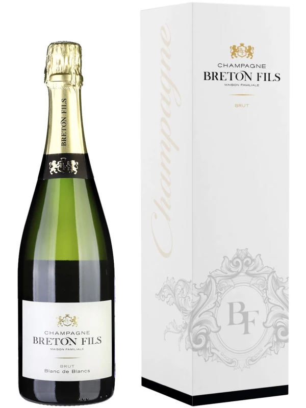 Champagne Breton Fils, Blanc de Blancs Brut, Champagne AOC, gift box