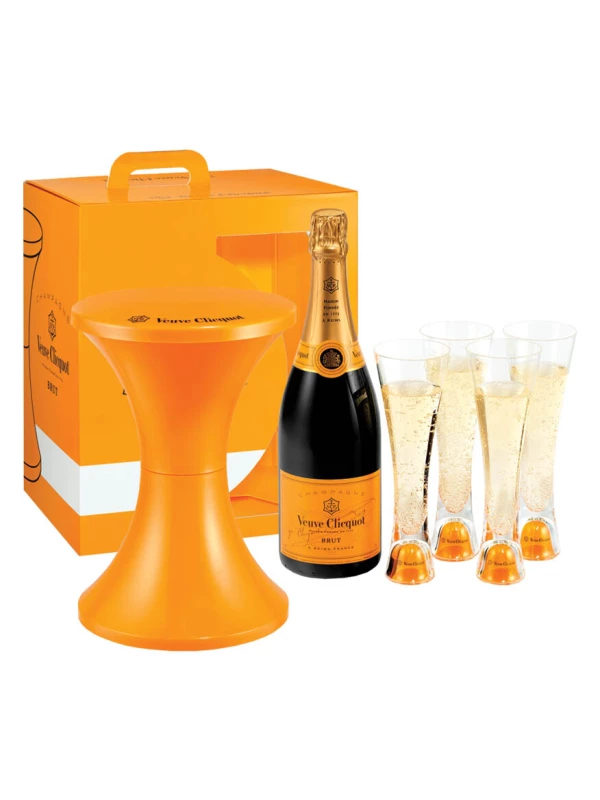 Veuve Clicquot Brut, gift box with Tam-Tam and 4 glasses