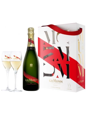 Mumm, Grand Cordon Brut, gift box with 2 glasses 0.75 л