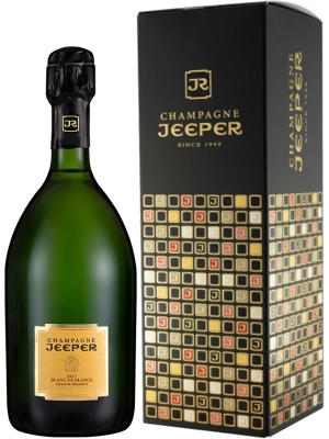 Champagne Jeeper, Blanc de Blancs Grand Reserve Brut, Champagne AOC, gift box 0.75 л