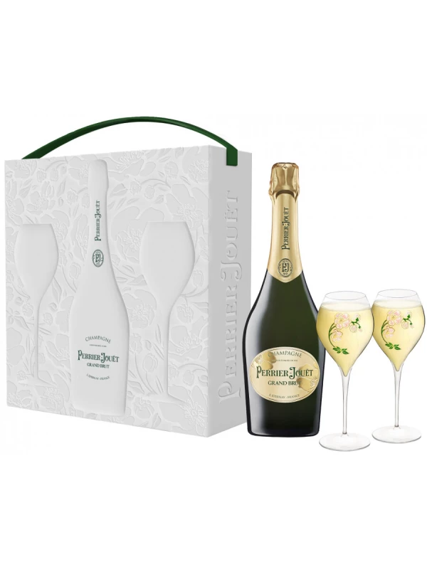 Perrier-Jouet, Grand Brut, gift set with two glasses