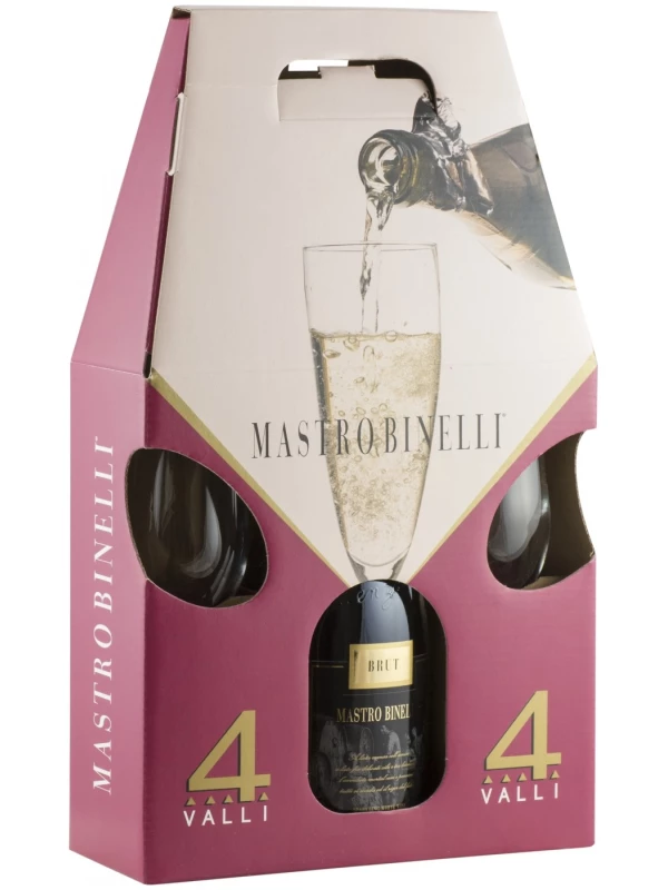 Mastro Binelli Brut, gift box with 2 glasses