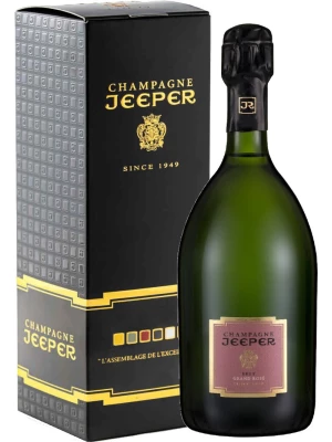 Champagne Jeeper, Grand Rose Brut, Champagne AOC, gift box 0.75 л