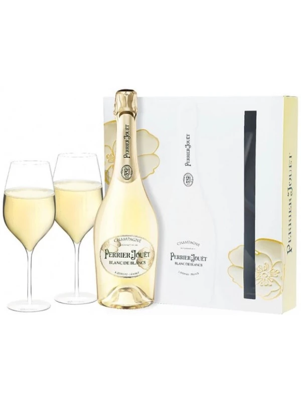 Perrier-Jouet, Blanc de Blanc, gift box with 2 glasses