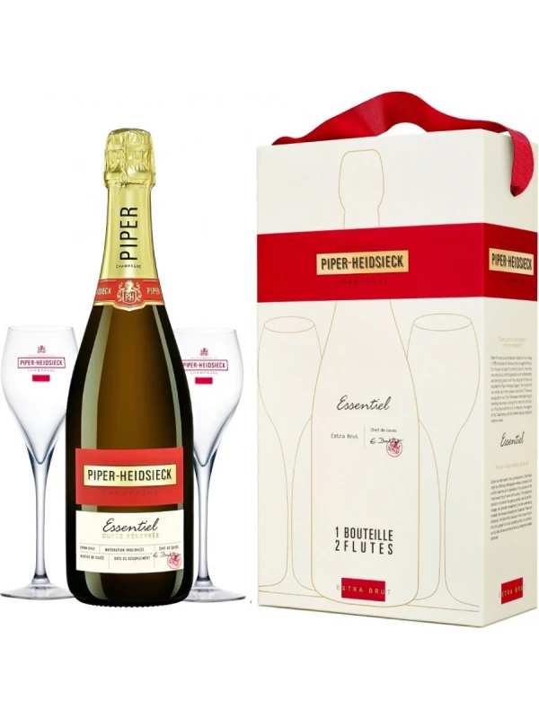 Piper-Heidsieck, Essentiel Cuvee Reservee Extra Brut, gift bag with 2 flutes