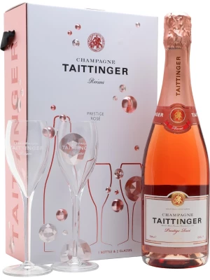 Taittinger, Prestige Rose, gift set with 2 glasses 0.75 л