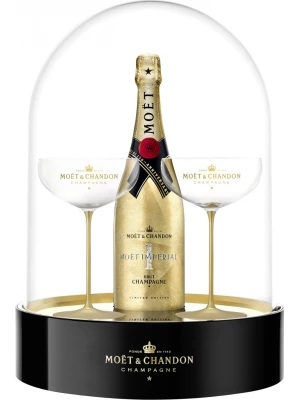 Moet & Chandon, Brut Imperial, Edition 150th Anniversary, gift box Imperial dome with 2 glasses 0.75 л