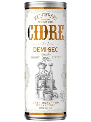 Сидр Soyuz-Vino, St. Vionnet Demi Sec, in can 0.33 л