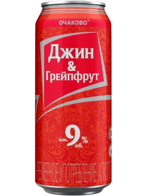 Сидр Очаково, Джин & Грейпфрут, в жестяной банке 0.45 л