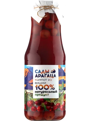 Сок Сады Арагаца Компот из Вишни, в стеклянной бутылке 1 л