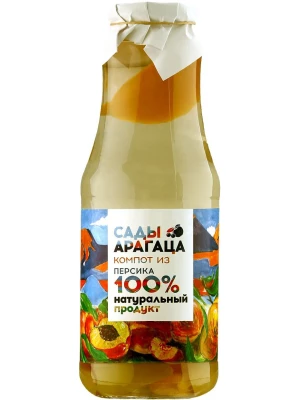Сок Сады Арагаца Компот из Персика, в стеклянной бутылке 1 л