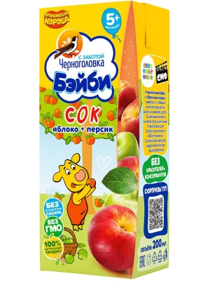 Сок Черноголовка Бэйби Яблоко-Персик 0.2 л