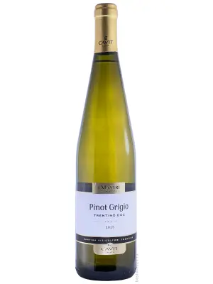 Вино Mastri Vernacoli Pinot Grigio, Trentino DOC 2024, 0.75 л