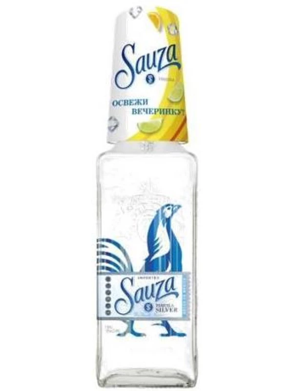 Sauza Silver, with glass