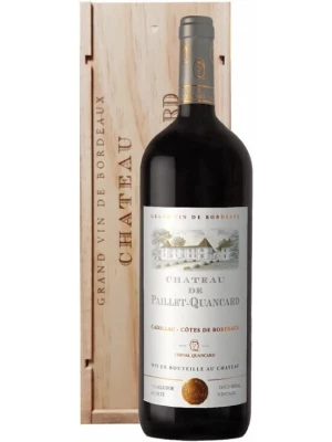Вино Chateau de Paillet-Quancard, Cadillac-Cotes de Bordeaux AOC, wooden box 2016, 1.5 л