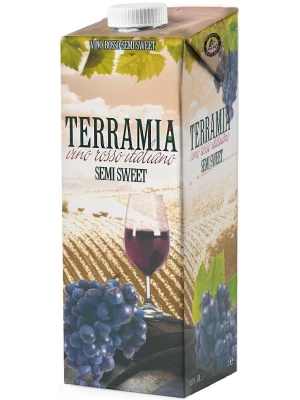 Вино Terramia Rosso Semi Sweet, Tetra Pak 1 л