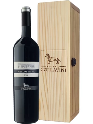 Вино Eugenio Collavini, Merlot dal Pic, Collio DOC, wooden box 2019, 1.5 л