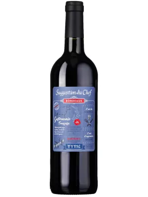 Вино Suggestion du Chef Typic Bordeaux AOC Rouge 2021, 0.75 л