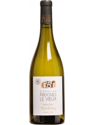 Вино Domaine Preignes le Vieux, Chardonnay Tradition, Pays d'Oc IGP 2021, 0.75 л