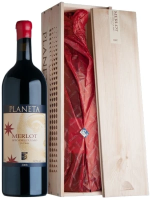 Вино Planeta, Merlot, wooden box 2008, 3 л