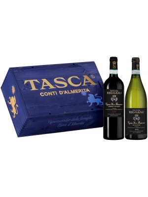 Вино Tasca d'Almerita, Vigna San Francesco Cabernet Sauvignon + Vigna San Francesco Chardonnay, gift set 0.75 л