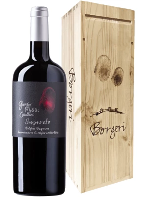 Вино Giorgio Meletti Cavallari, Impronte, Bolgheri Superiore DOC, wooden box 2021, 1.5 л