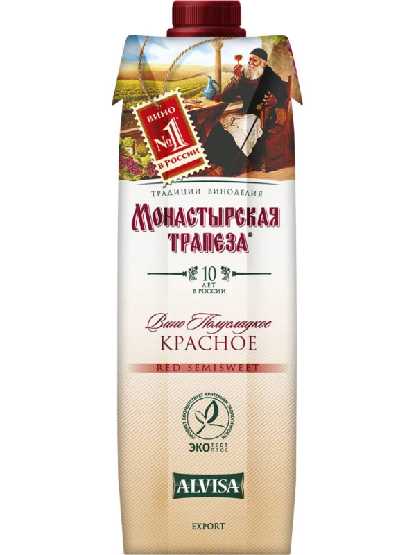 Монастырская трапеза Красное полусладкое