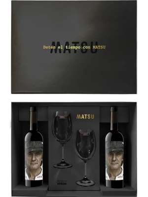 Вино Matsu, El Recio of 2 bottles + 2 glasses, in gift box 2018, 0.75 л