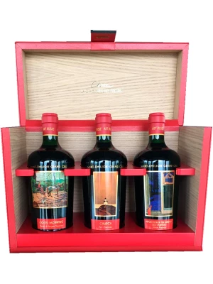 Вино Chateau La Grace Dieu des Prieurs, Saint-Emilion Grand Cru AOC, gift set Luxe of 3 bottles, in leather case 2014, 0.75 л
